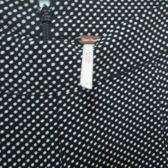 Free People Black Polka Dot Wide Leg Palazzo Pants High Waisted Size 2 - Picture 7 of 15